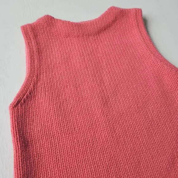 Manrico NEW Cashmere Sleeveless Sweater Pink Mock Neck Womens Size Small NWOT